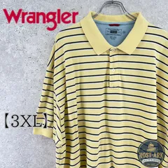 T041【Wrangler】イエロー ボーダー ポロシャツ〔3XL〕のサムネイル