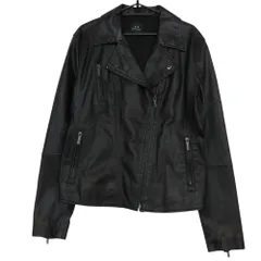 ARMANI EXCHANGE アルマーニエクスチェンジ ライダースジャケット フェイクレザー ダブル ブルゾン アウター ショート丈 ブラック XL レディース 【中古】のサムネイル