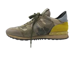 Valentino Garavani ヴァレンティノ・ガラヴァーニ スニーカー Rockrunner ロックランナー スタッズ シューズ 迷彩柄 カモフラージュ柄 グリーン 40 25cm メンズ 【中古】のサムネイル