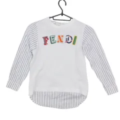 FENDI フェンディ 長袖Ｔシャツ ロゴプリント ストライプ シャツ ロンＴ トップス 6A 【中古】のサムネイル