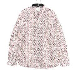 LANVIN en Bleu ランバンオンブルー 長袖シャツ 幾何学模様 トップス コットン レッド 52【XL】 メンズ 【中古】のサムネイル