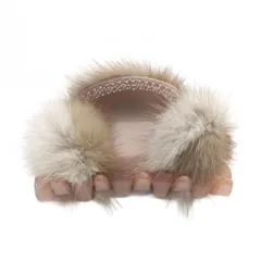 アッカ acca ミンク ヘアクリップ 茶色