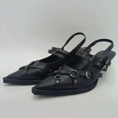 SLY スライ POINTED TOE BELT サンダル ヒール レディース L 黒 ブラック G-7-2のサムネイル