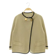 ジェイ&エムデヴィッドソン J&M Davidson ニットジャケット ノーカラー 九分袖 XS ベージュ /MY ■OSのサムネイル