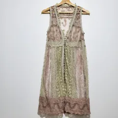GRACE CONTINENTAL グレースコンチネンタル 総レース パッチワーク ロング ジレ 刺繍のサムネイル