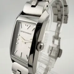 EMPORIO ARMANI エンポリオ　アルマーニ　AR-8014 スクエア　レディース　ボーイズ　腕時計 クォーツ 稼働品 電池交換済み【O44】のサムネイル
