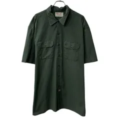 Dickies 半袖 無地シャツ 3XL グリーン ディッキーズ ボタン 無地 シンプル 胸ポケット ビッグサイズ 半シャツ 夏物 a806-5137のサムネイル