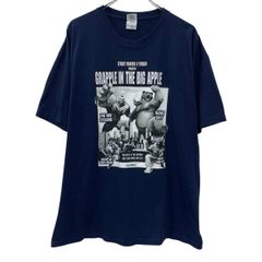 GILDAN 반소매 캐릭터 T 셔츠 XL 네이비 길단 풀오버 빅 프린트 스트리트 파이터 게임 여름 물건 a806-5149