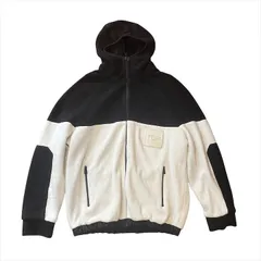 良品 FENDI フェンディ 22年モデル フリース フーディ ロゴ パーカー メンズ ホワイト ブラック Lサイズ ブランド アウター a13293のサムネイル
