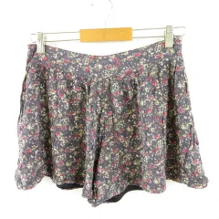 マジェスティックレゴン MAJESTIC LEGON キュロット ショートパンツ 花柄 紺 緑 M *A673のサムネイル