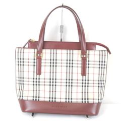 ⭐️BURBERRY⭐️チェック柄・ボルドーカラーのハンドバッグ - メルカリ