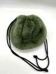 美品 URBAN RESEARCH DOORS アーバンリサーチドアーズ ファー巾着 バッグ 緑 ■■レディースのサムネイル