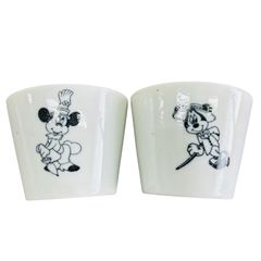 M06046 미키 & 미니 티 컵 2 점 세트 maebata Disney MICKEY MINNIE 식기 도기