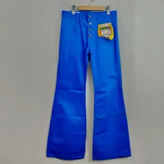 70s 80s BLUE WAY ブルーウェイ BELL BOTTOM ベルボトム フレアパンツ ブーツカット パンタロン フラッシャー付き デッドストック ヒッピー ロック レトロ アメカジ VINTAGE 日本製 ブルー W33 L34 F51のサムネイル