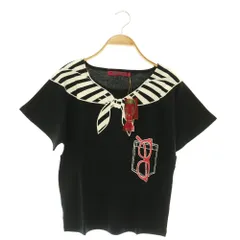 ドーリーガールバイアナスイ DOLLY GIRL by ANNA SUI プリントトロンプTee Tシャツ 半袖 ドルマンスリーブ カットソー 2 ブラック /MY ■OSのサムネイル