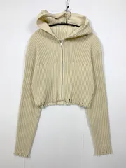 SLY スライ 030HAZ70-1601 定価9900円 CRUSH KNIT HOODIE sizeF/オフホワイト ■■レディースのサムネイル