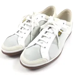極美品▼Salvatore Ferragamo サルヴァトーレフェラガモ レザー切替 ローカットスニーカー グレー 8 箱・保存袋付き イタリア製 メンズのサムネイル