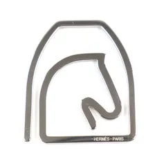 美品○HERMES エルメス Z4140 エケストル ロゴ刻印 ホース 馬型 札ばさみ ビルクリップ マネークリップ シルバー フランス製のサムネイル