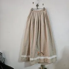 チェックパターン ロング スカート 刺繍のサムネイル