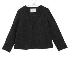 heliopole エリオポール × ハリスツイード Harris Tweed ノーカラージャケット ブレザー ウール 4186-1201 上着 ブラック 38【M】 レディース 【中古】のサムネイル