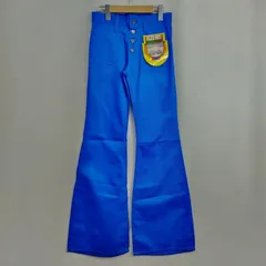 70s 80s BLUE WAY ブルーウェイ ベルボトム フレアパンツ ボタンフライ ブーツカット パンタロン VINTAGE デッドストック ハイウエスト ヒッピー ロック 日本製 ブルー W28 F53のサムネイル