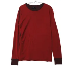 junhashimoto ジュンハシモト SERIBIRD CREW NECK ニット トップス セーター 長袖 ウール バイカラー クルーネック レッド 3【M】 メンズ 【中古】のサムネイル