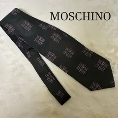 【未使用】モスキーノ MOSCHINOネクタイ シルク TO BE OR NOT TO BE 金装飾のサムネイル
