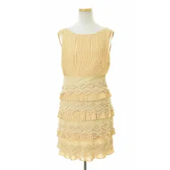 【BLUGIRLBLUMARINE】プリーツ × レースチュール ティアードノースリーブワンピースのサムネイル