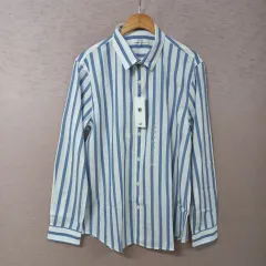 B6-4/トップテン10 ブルー ストライプ シャツ 新品 メンズのサムネイル