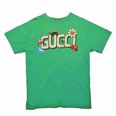 GUCCI グッチ ハティスチュワート プリント・ロゴ クルーネック T 