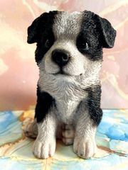 コリーの置物 犬 陶器 名犬ラッシー ボーダーコリー シェルティ