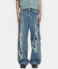 LNM】Lame Need Moola ダメージ加工ワイドデニムパンツ Y2K - メルカリ