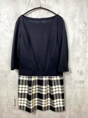 美品 23区 ニジュウサンク 切り替え 七分袖 ワンピース size32/黒  ■■レディースのサムネイル