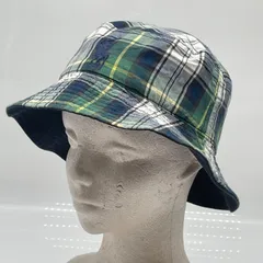 KO4299□ポロラルフローレン リバーシブル バケットハット ネイビー×チェック キッズ 55.5ｃｍのサムネイル