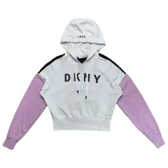 DKNY スポーツ カラーブロック 半クロップド丈 フーディー Tシャツ Sのサムネイル