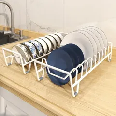 ディッシュスタンド プレート ディッシュラック 食器ラック キッチン収納 引き出し お皿立て 食器棚収納 シンク下 水切り 整理 白 ホワイト 黒 ブラック ステンレス M0604-JCSH-1のサムネイル