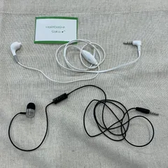 有線イヤホン 3.5mm 白 黒 2個セット まとめ売り 音出し確認済みのサムネイル