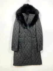 INTERPLANET インタープラネット 331-01-65003 ファー付き キルティング ロング コート size38/黒  ◆■レディースのサムネイル