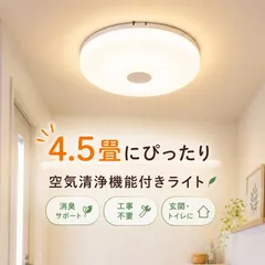 シーリングライト led 空気清浄 4.5畳 照明器具 小型 照明 空気ケア マイナスイオン 脱臭 除菌 工事不要 省エネ 節電のサムネイル