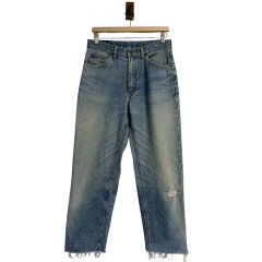 KOOI ダメージ加工 ダブルニー ワイドデニムパンツ サイズ1 L〜XL相当 KOOI ダメージ加工 ダブルニー ワイドデニムパンツ サイズ1 L〜XL相当