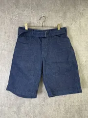 【中古】COMOLI ｺﾓﾘ ﾍﾞﾙﾃｯﾄﾞ ﾃﾞﾆﾑ ｼｮｰﾄ ﾊﾟﾝﾂ ﾊｰﾌ 日本製 ｲﾝﾃﾞｨｺﾞ M 33973435のサムネイル