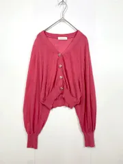 DearMyLoveRose 夢展望 ハートボタン シアー カーディガン sizeLL-3L/ピンク ■■レディースのサムネイル