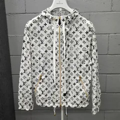 レディース 36サイズ Louis Vuitton LV モノグラム ナイロン ゴールド ウィンドブレーカー アウター ジャケットのサムネイル