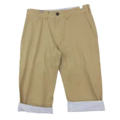 BURBERRY BLACK LABEL バーバリーブラックレーベル パンツ クロップドパンツ ストライプ柄 ロールアップ チノパン ベージュ 79 メンズ 【中古】のサムネイル