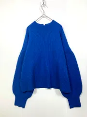 OPAQUE.CLIP オペークドットクリップ COFIL／コフィル ミドルゲージ ボリュームスリーブ ニット セーター size38M/青  ■■レディースのサムネイル