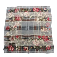 新品同様 RALPH LAUREN ラルフローレン スカーフ シルク100％ ミニ チェック フラワー ハンカチ タグ付き マルチカラー レディースのサムネイル
