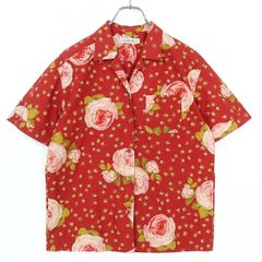 KANEKO ISAO カネコイサオ 半袖ブラウス ブラウン ピンタック 刺繍