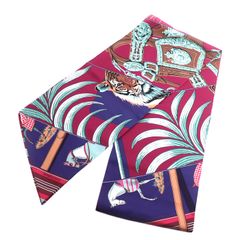 HERMES エルメス カレ90 CHOCS EN PLUMES スカーフ マルチカラー 羽