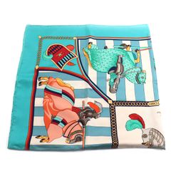 HERMES エルメス カレ90 CHOCS EN PLUMES スカーフ マルチカラー 羽