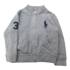 POLO RALPH LAUREN ポロ・ラルフローレン ニット ジャケット ロゴ刺繍 グレー 3/3T 【中古】